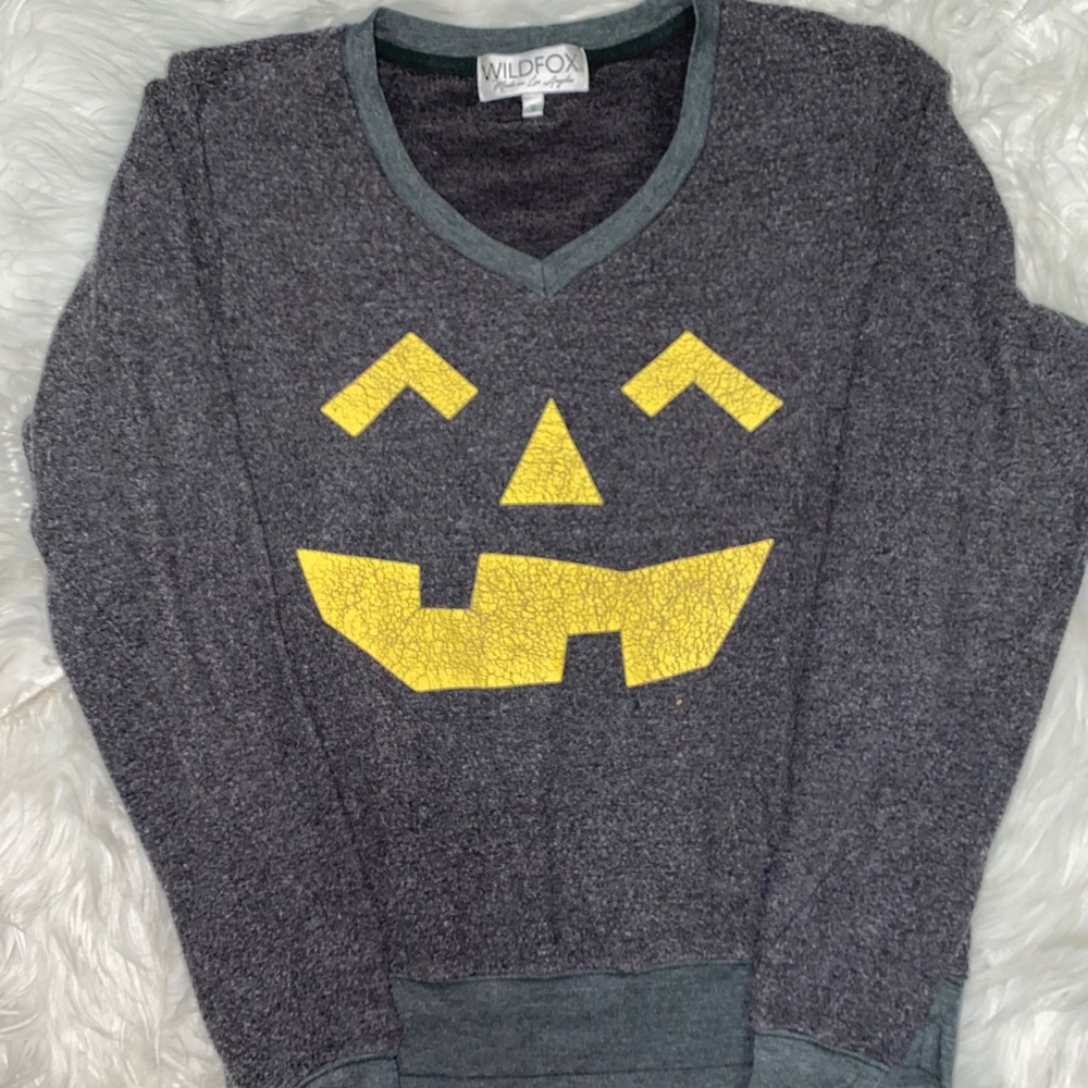 Wildfox Jack O Lantern V Neck Jumper